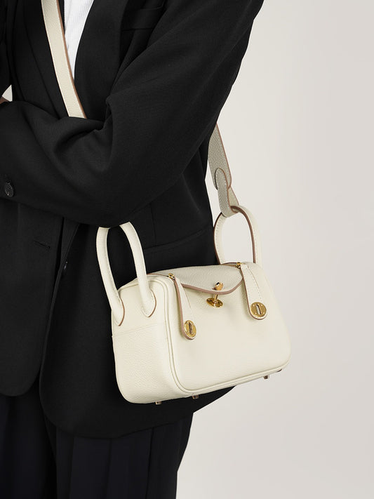 Bolso mini de piel genuina tipo doctor bag versátil