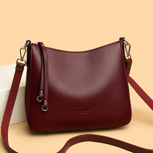 Bolso de hombro y bandolera de piel genuina versátil