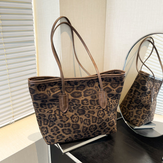 Bolso Tote de Piel Sintética con Estampado de Leopardo