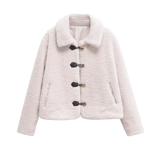 Chaqueta de borreguillo estilo street para mujer