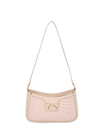 Bolso de Hombro Pequeño de Piel Sintética con Lazo