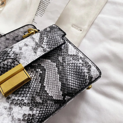 Bolso Bandolera de Piel Sintética con Estampado de Serpiente
