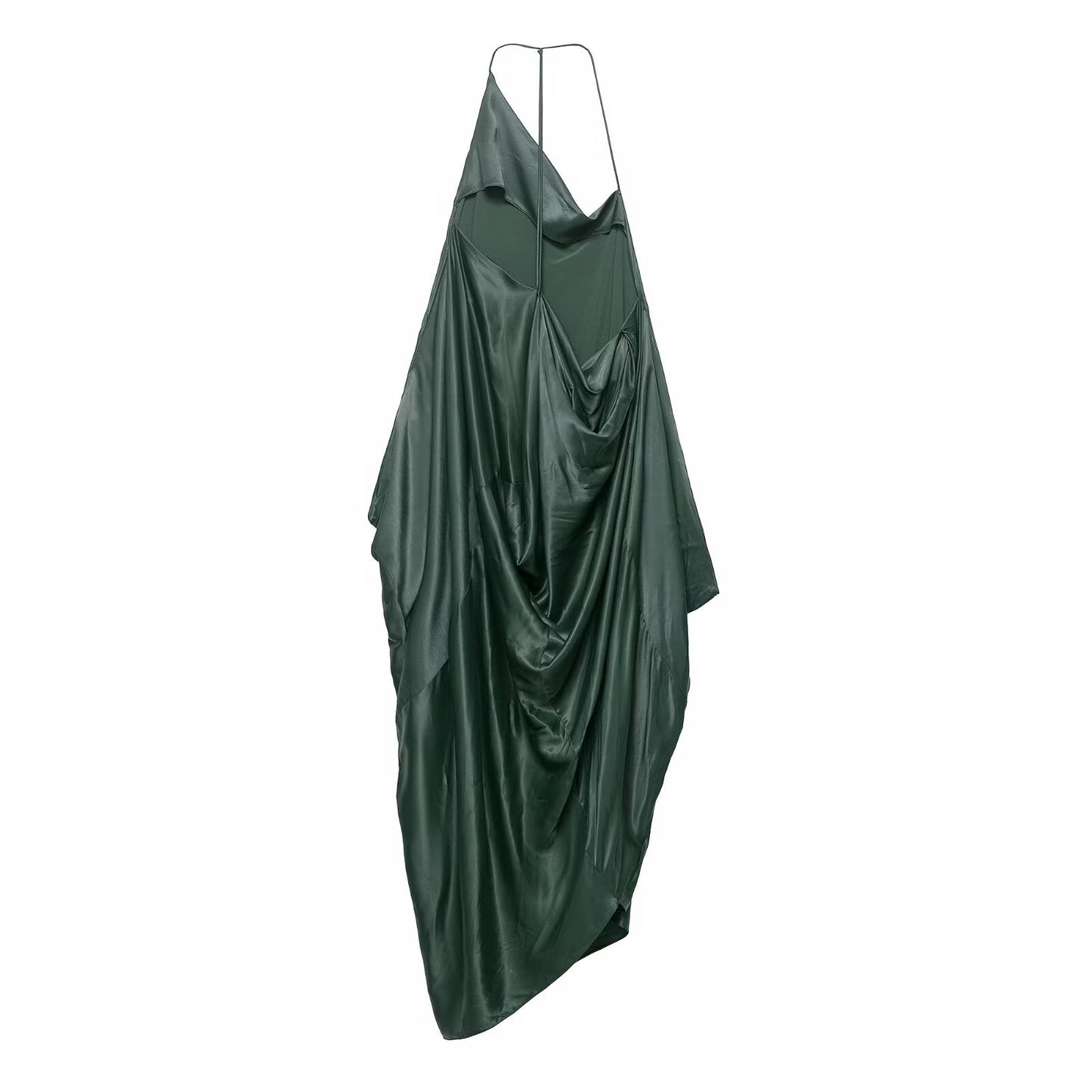 Vestido asimétrico de textura satén