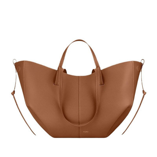 Bolso Cubo de Piel de Vaca con Forma de Lazo y Bolsa Interior Extraíble