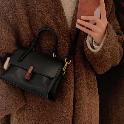 Bolso de hombro retro con textura efecto madera