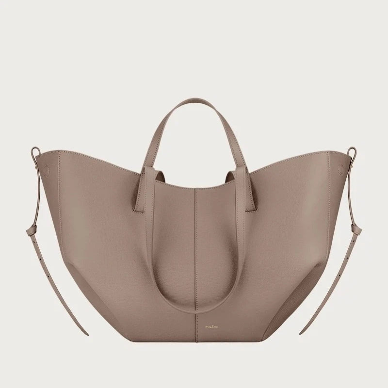Bolso Cubo de Piel de Vaca con Forma de Lazo y Bolsa Interior Extraíble