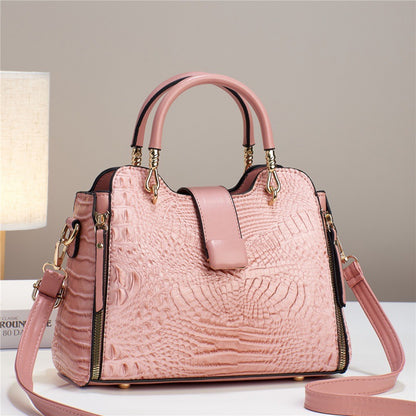 Bolso Tote y Bandolera con Patrón Cocodrilo de Gran Capacidad