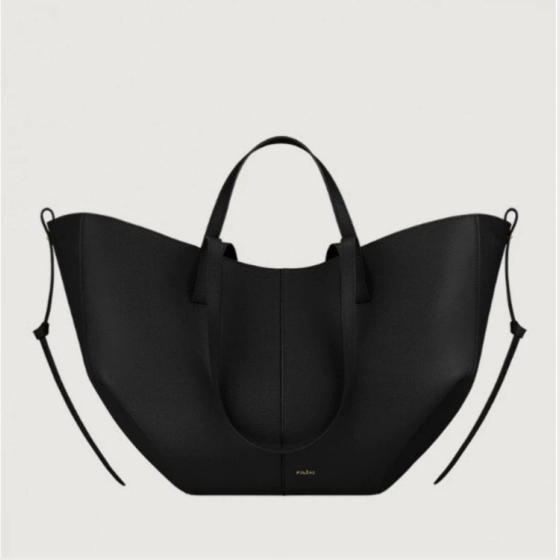 Bolso Cubo de Piel de Vaca con Forma de Lazo y Bolsa Interior Extraíble