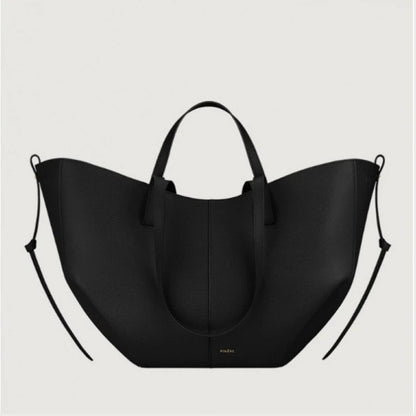 Bolso Cubo de Piel de Vaca con Forma de Lazo y Bolsa Interior Extraíble