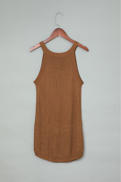 Top sin mangas de punto acanalado slim fit