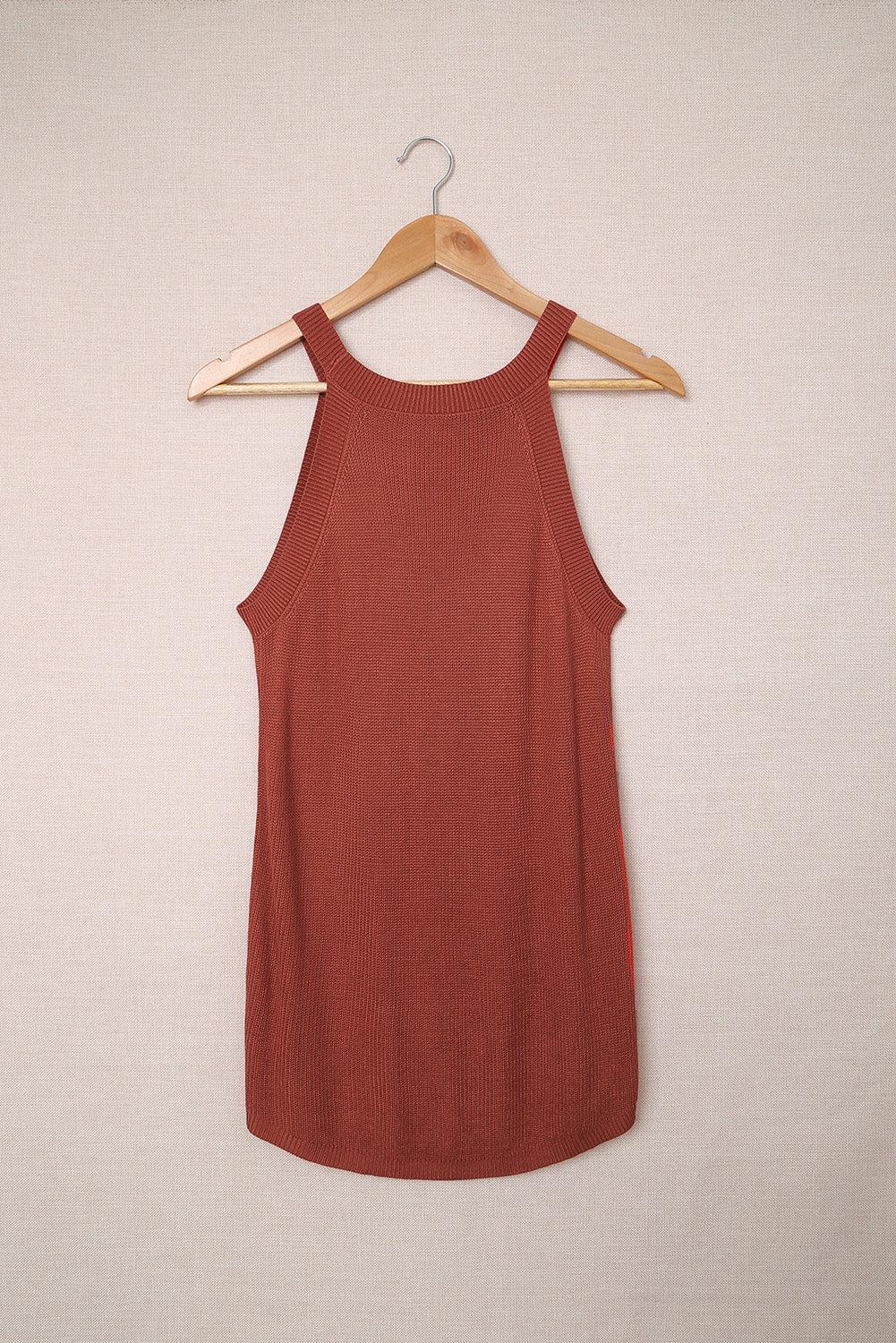 Top sin mangas de punto acanalado slim fit