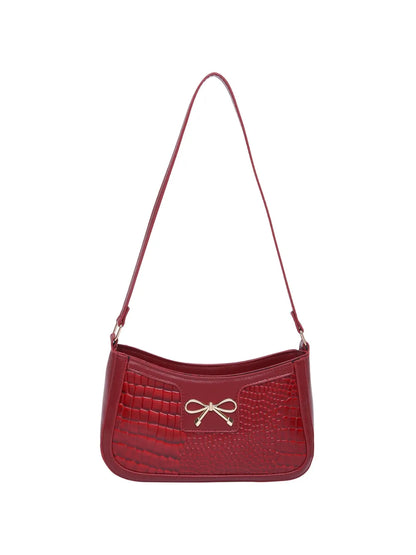 Bolso de Hombro Pequeño de Piel Sintética con Lazo