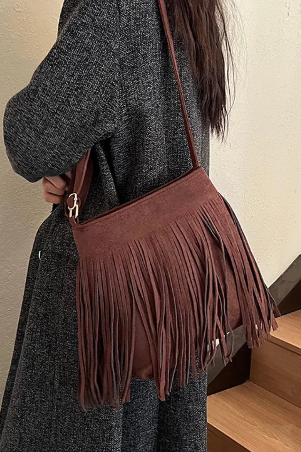 Bolso Bandolera de Ante con Flecos