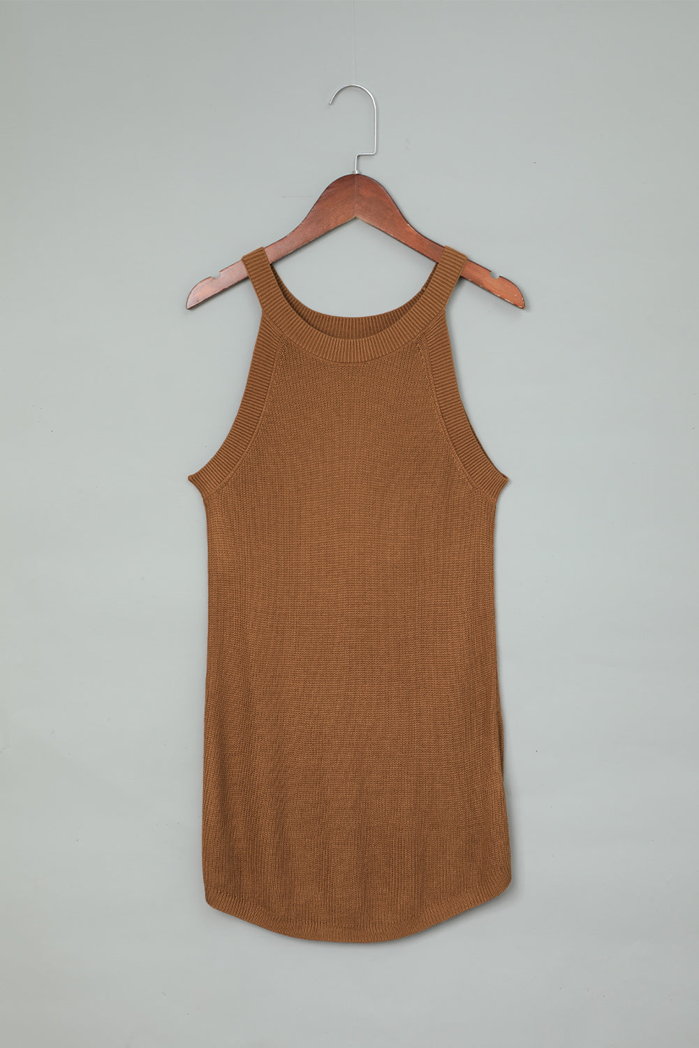 Top sin mangas de punto acanalado slim fit