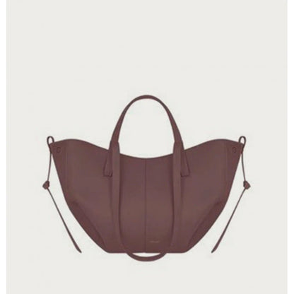 Bolso Cubo de Piel de Vaca con Forma de Lazo y Bolsa Interior Extraíble