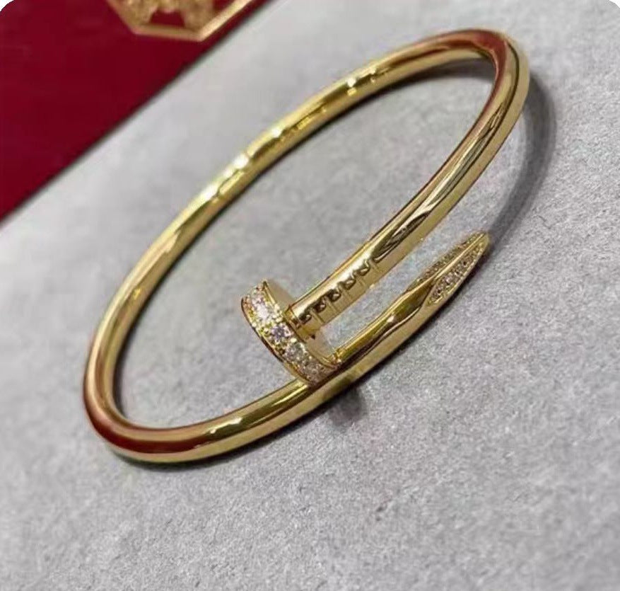 Pulsera de Plata 925 con Diamantes Tres Círculos Chapada en Oro