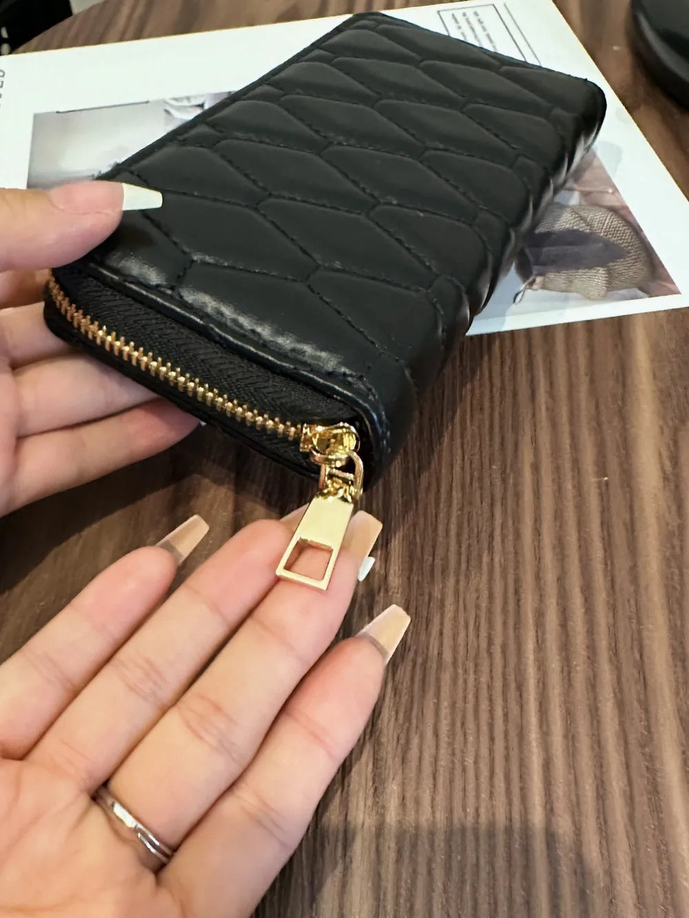 Cartera Pequeña de Piel Sintética de Color Liso