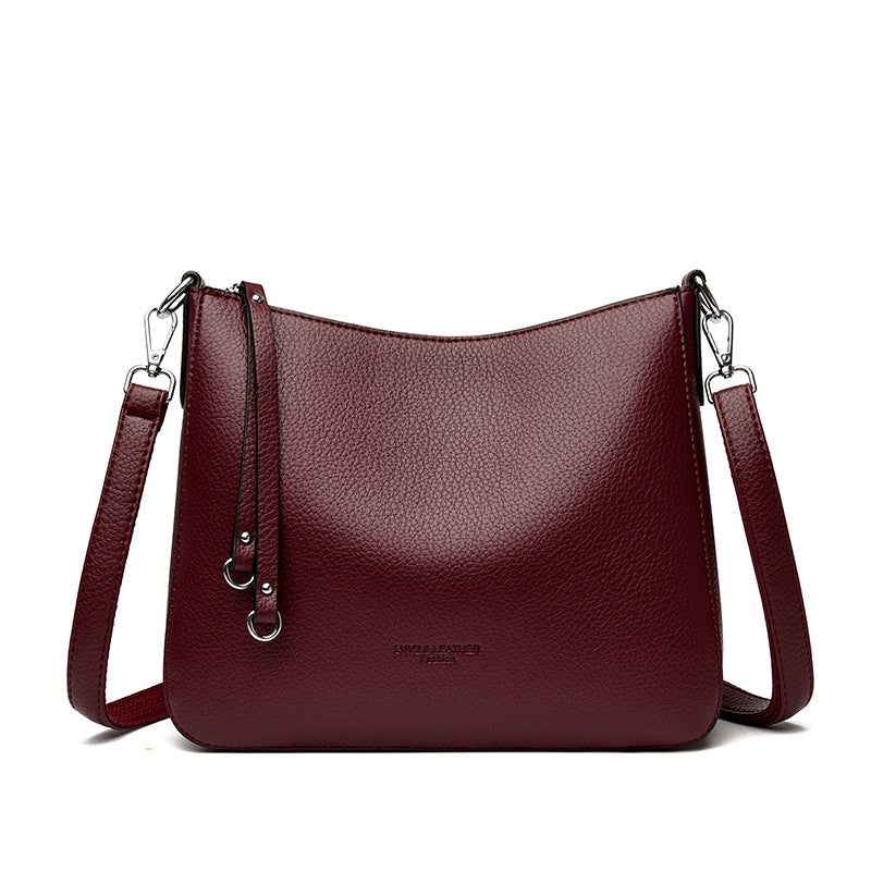 Bolso de hombro y bandolera de piel genuina versátil