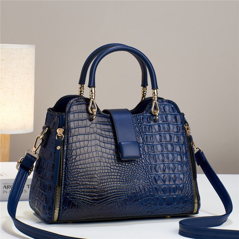 Bolso Tote y Bandolera con Patrón Cocodrilo de Gran Capacidad