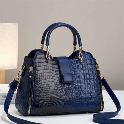 Bolso Tote y Bandolera con Patrón Cocodrilo de Gran Capacidad