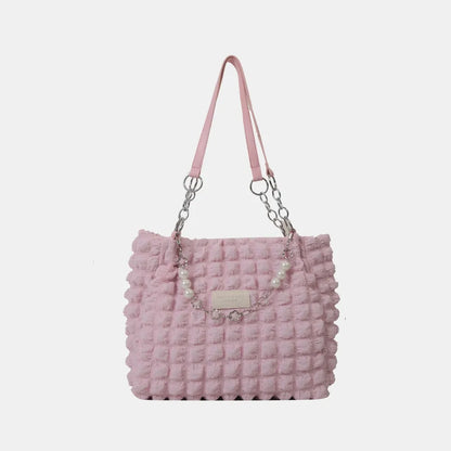Bolso Tote con Textura Burbuja y Cadena