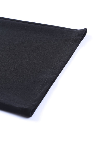 Mono negro sin mangas con escote recortado y cintura alta