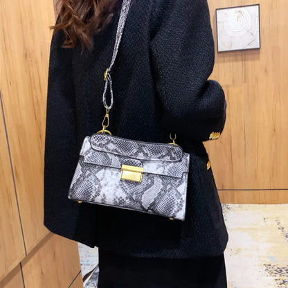 Bolso Bandolera de Piel Sintética con Estampado de Serpiente
