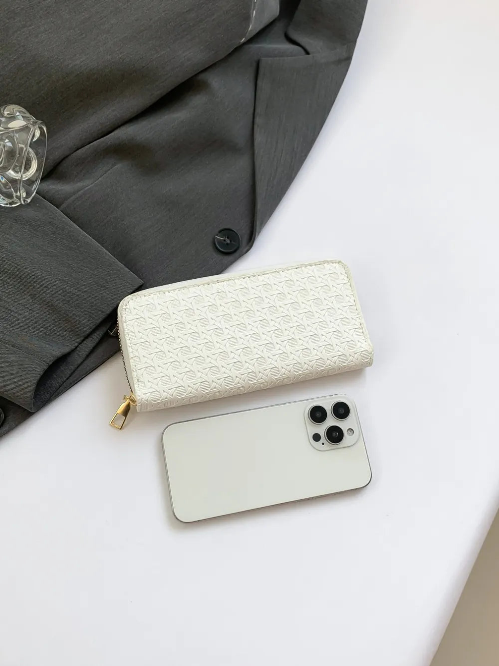 Cartera Pequeña de Piel Sintética de Color Liso