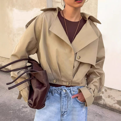 Blazer corto holgado de doble botonadura estilo workwear