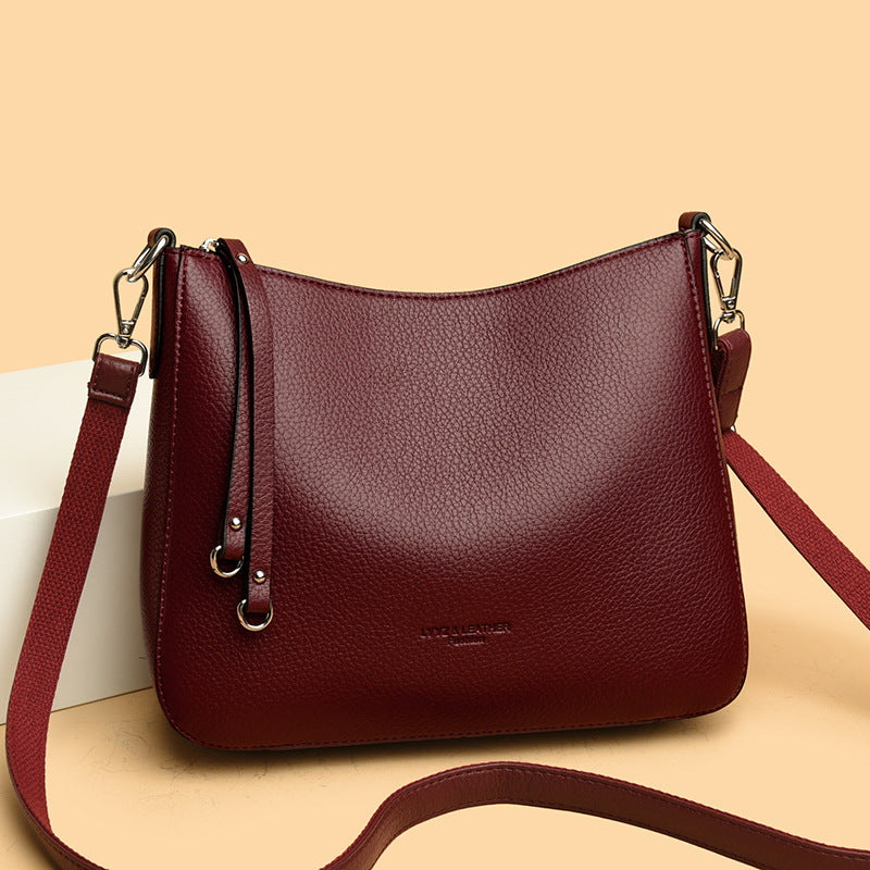 Bolso de hombro y bandolera de piel genuina versátil