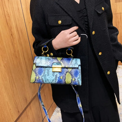 Bolso Bandolera de Piel Sintética con Estampado de Serpiente