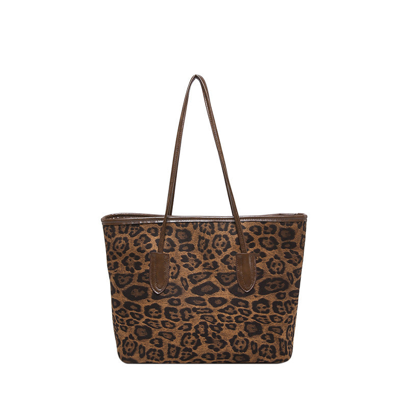 Bolso Tote de Piel Sintética con Estampado de Leopardo