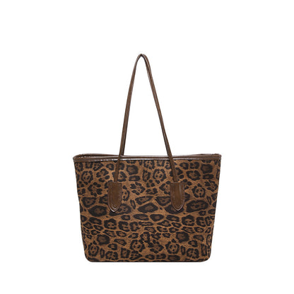 Bolso Tote de Piel Sintética con Estampado de Leopardo