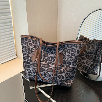 Bolso Tote de Piel Sintética con Estampado de Leopardo