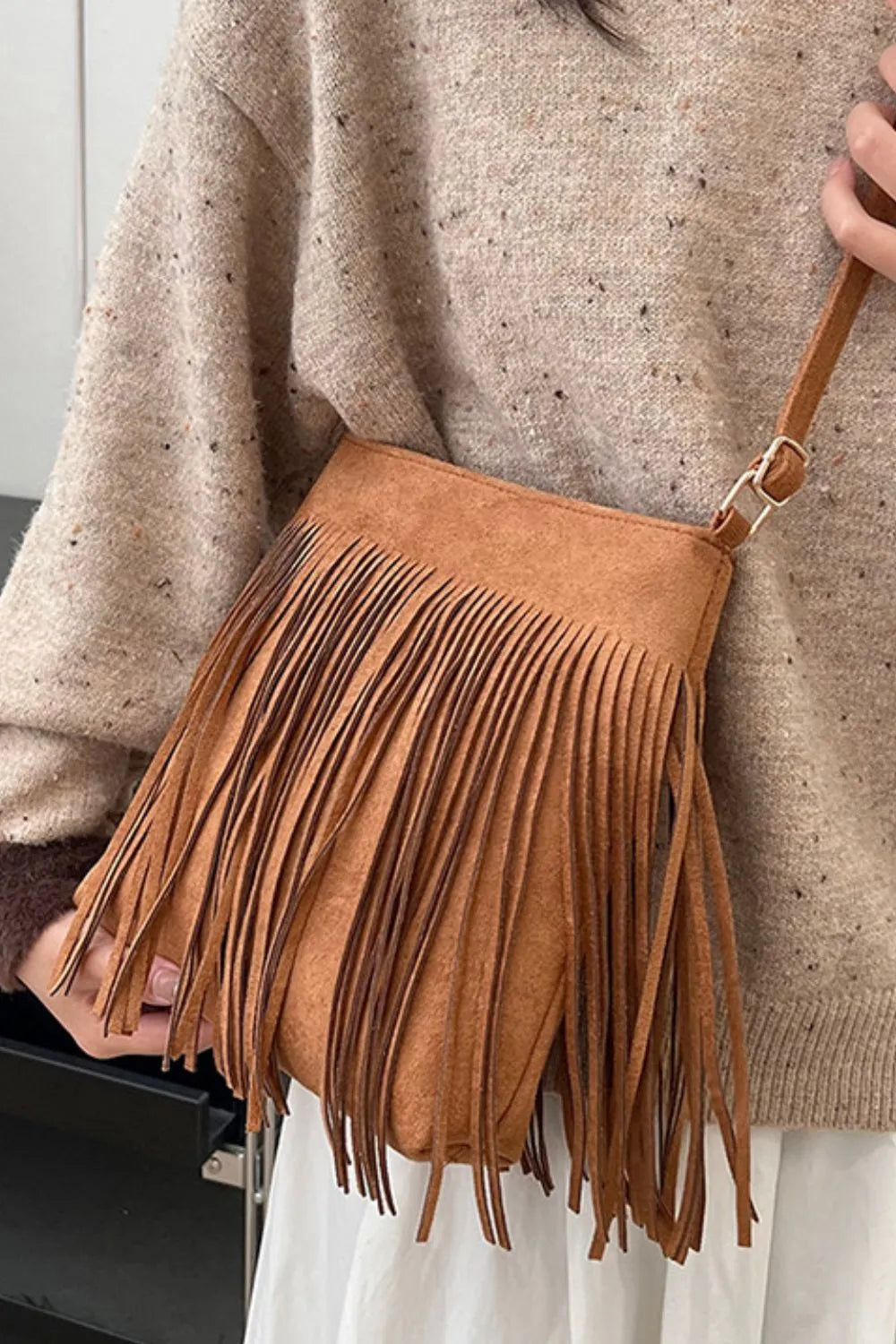 Bolso Bandolera de Ante con Flecos