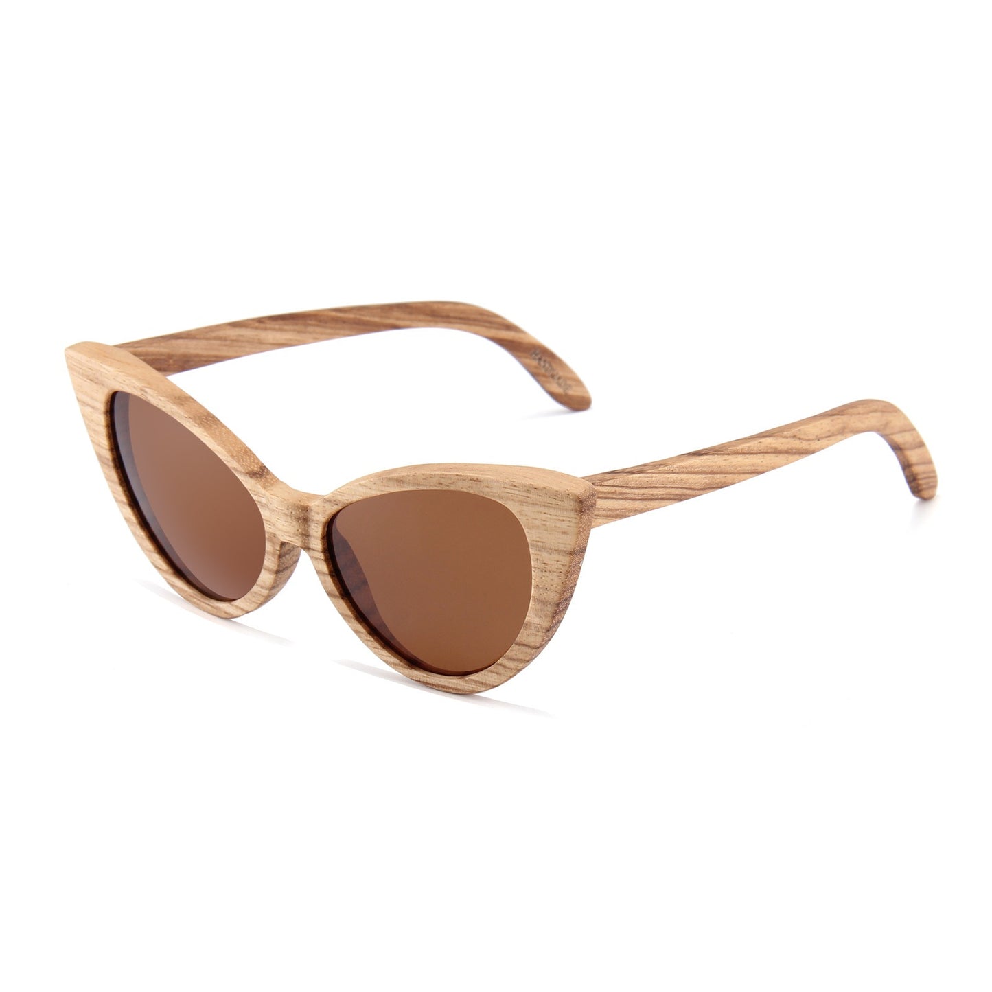 Gafas de sol polarizadas cat eye de madera retro