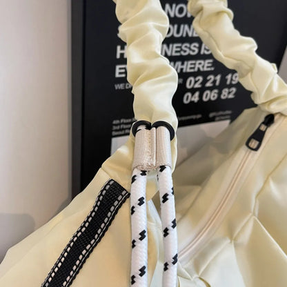 Bolso Tote Grande Fruncido con Decoración Metálica