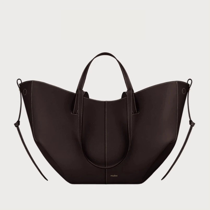 Bolso Cubo de Piel de Vaca con Forma de Lazo y Bolsa Interior Extraíble