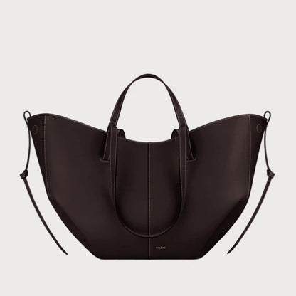 Bolso Cubo de Piel de Vaca con Forma de Lazo y Bolsa Interior Extraíble