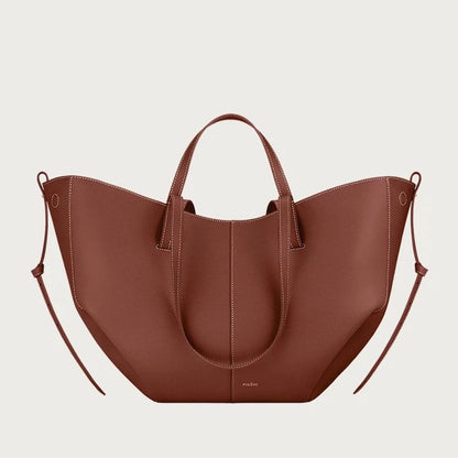 Bolso Cubo de Piel de Vaca con Forma de Lazo y Bolsa Interior Extraíble