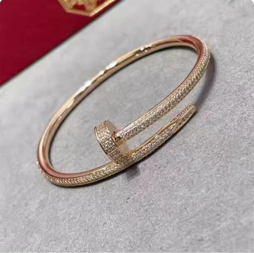 Pulsera de Plata 925 con Diamantes Tres Círculos Chapada en Oro