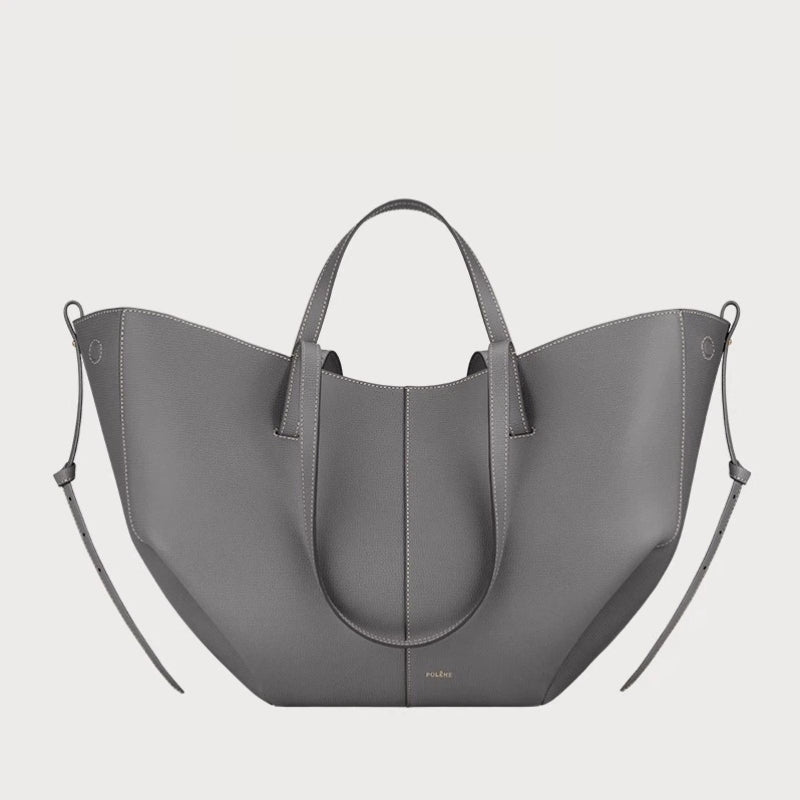 Bolso Cubo de Piel de Vaca con Forma de Lazo y Bolsa Interior Extraíble