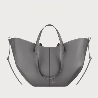 Bolso Cubo de Piel de Vaca con Forma de Lazo y Bolsa Interior Extraíble