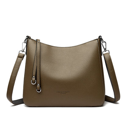 Bolso de hombro y bandolera de piel genuina versátil