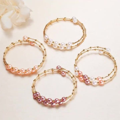 Pulsera de perlas de agua dulce estilo étnico barroco