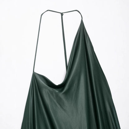Vestido asimétrico de textura satén