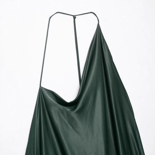 Vestido asimétrico de textura satén