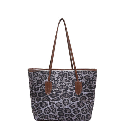 Bolso Tote de Piel Sintética con Estampado de Leopardo