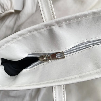 Bolso Tote de Paja Tejida con Asa de Cuero