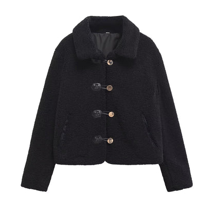 Chaqueta de borreguillo estilo street para mujer